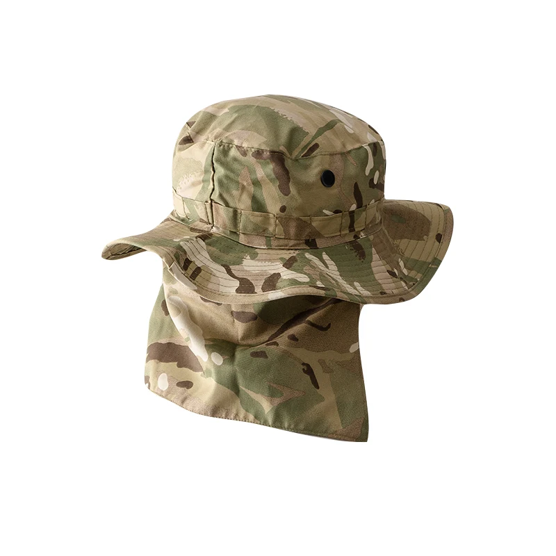 Gorra de ala redonda con sombrilla de sombrero Benny de camuflaje al aire libre con cortina trasera - imagen 2