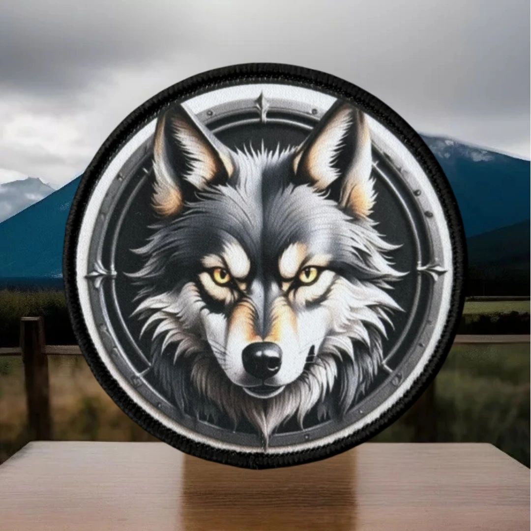 Hermoso parche de lobo gótico, insignia moral táctica, parches, brazalete del ejército militar, gancho impreso y bucle, pegatina para mochila para ropa - imagen 5
