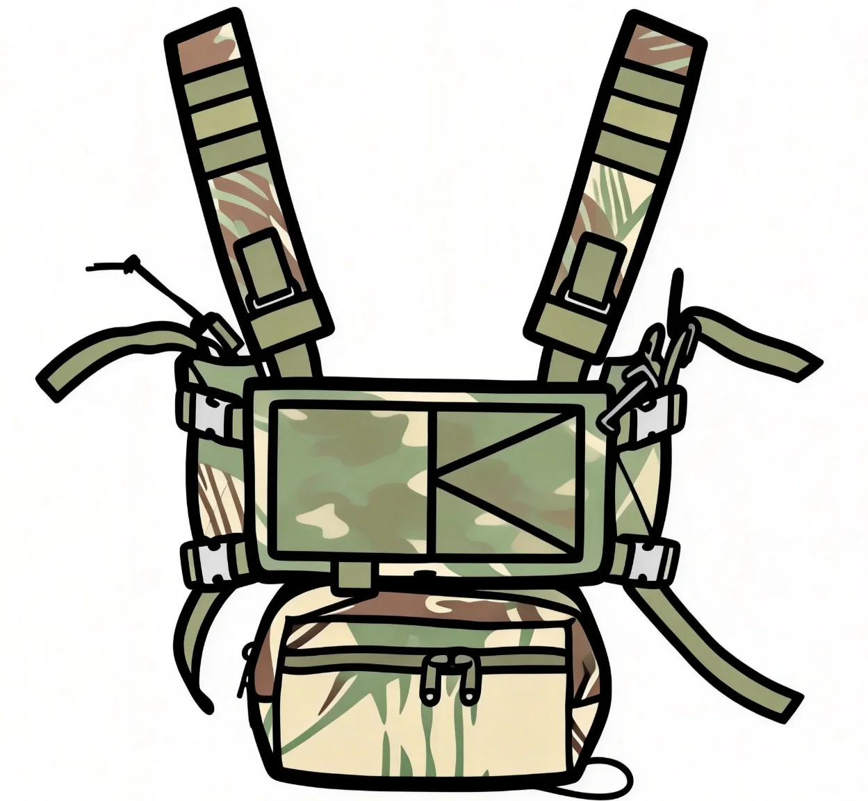 Chaleco táctico Rhodesiano desmontable para airsoft y outdoor