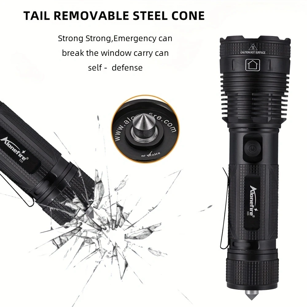 Linterna LED con Zoom de altos lúmenes de 40W, lámpara XHP90 recargable por USB de alta potencia para exteriores, caza, pesca, escalada, aventura - imagen 3