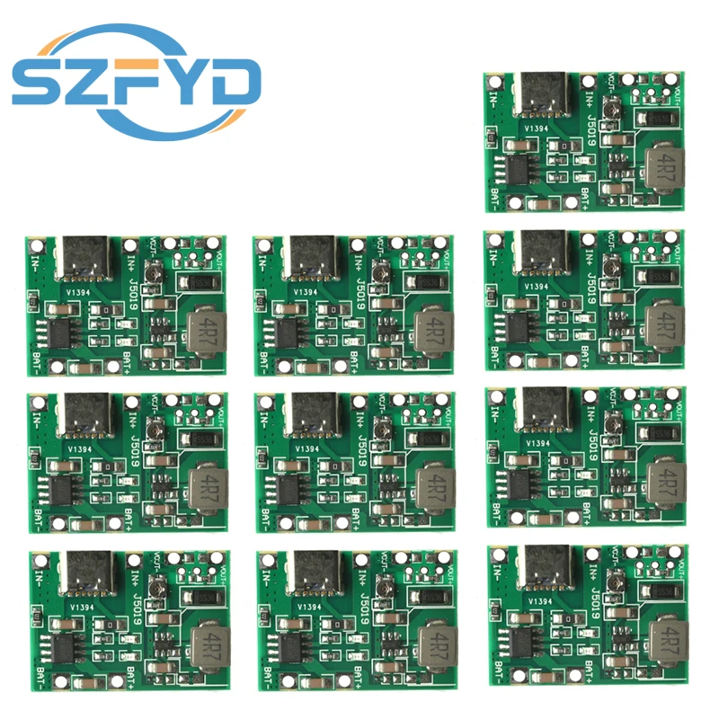 Módulo de refuerzo de DC-DC tipo C TP4056, placa de alimentación de descarga de cargador, DC4.3-27V, módulo de refuerzo de carga, piezas de Kit DIY, 1-10 Uds.