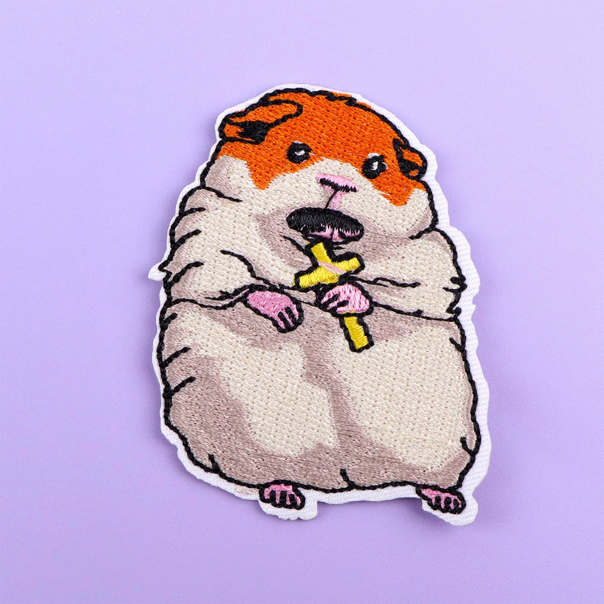Parche bordado de hámster cruzado bonito, parches termoadhesivos de animales de dibujos animados para planchar para ropa, insignias para coser DIY - imagen 5