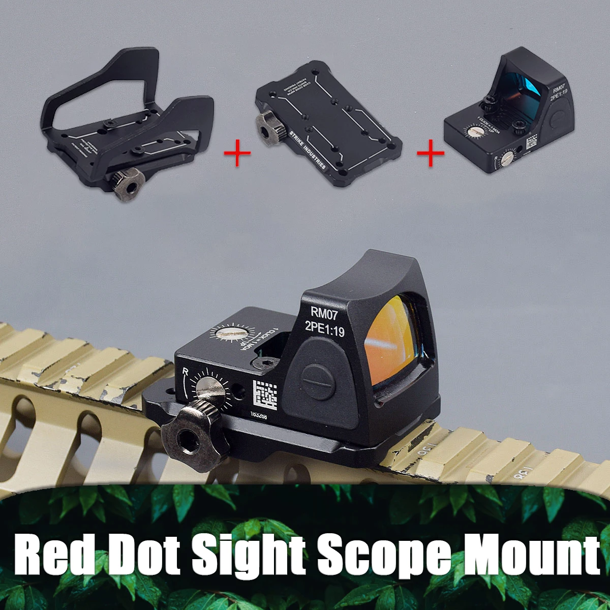 Montaje compensado de mira de punto rojo RM de Metal, accesorios de Base de elevación óptica de montaje lateral de 45 grados, soporte de elevación holográfica de punto rojo RM - imagen 5