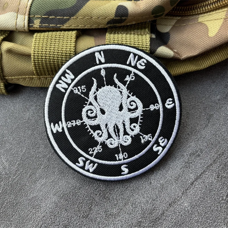 Parche táctico bordado Octopus Compass – Insignia con velcro - imagen 5