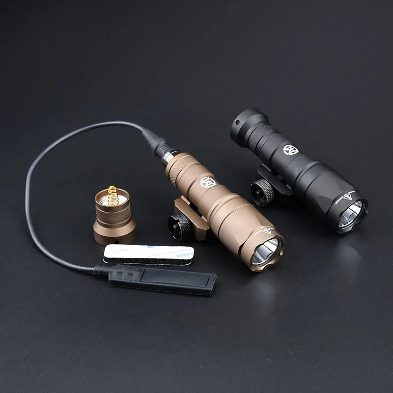 WADSN-linterna táctica Airsoft M300 M300A, pistola de caza, Arma de Rifle, Mini explorador, luz Led, ajuste de riel de 20mm con tapa trasera de interruptor - imagen 4