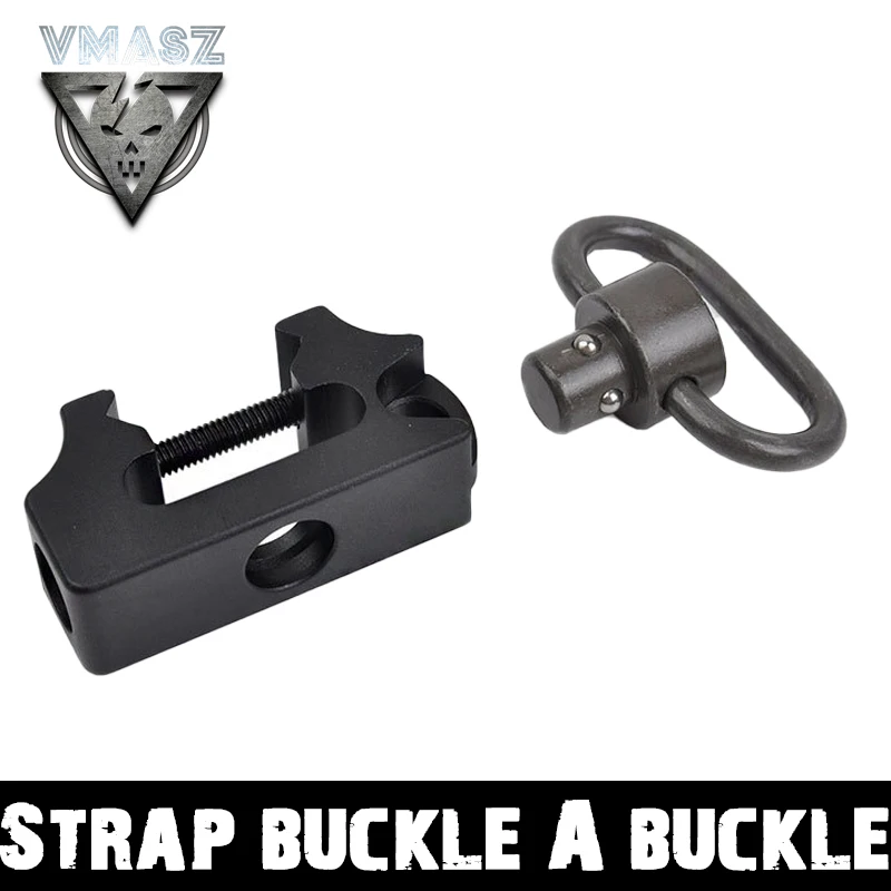 VMASZ Correa acolchada de metal con hebilla en espiga, correa de liberación rápida giratoria con montaje en riel Picatinny (A)
