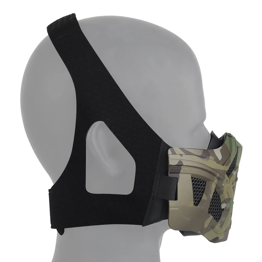 Media máscara táctica Airsoft, diseño interior de silicona, máscara de escorpión transpirable, tiro de Paintball, Cosplay, máscaras protectoras de Halloween - imagen 4
