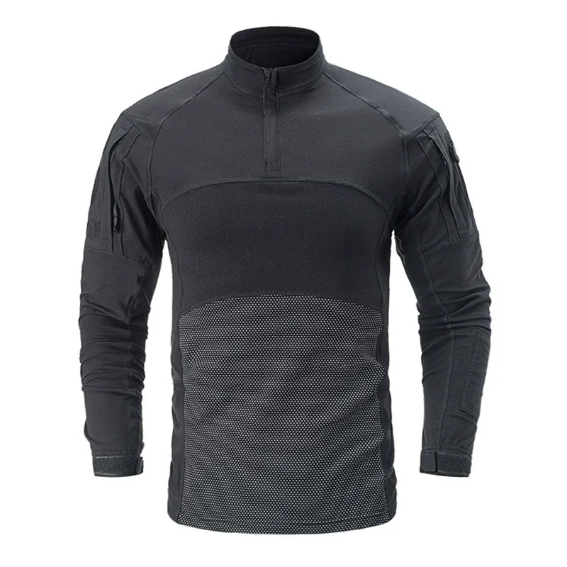 Camisa de combate para hombre, camiseta de manga larga de camuflaje y Paintball, camisas de combate de algodón Multicam, camisetas de camuflaje para trabajo, senderismo y pesca - imagen 2