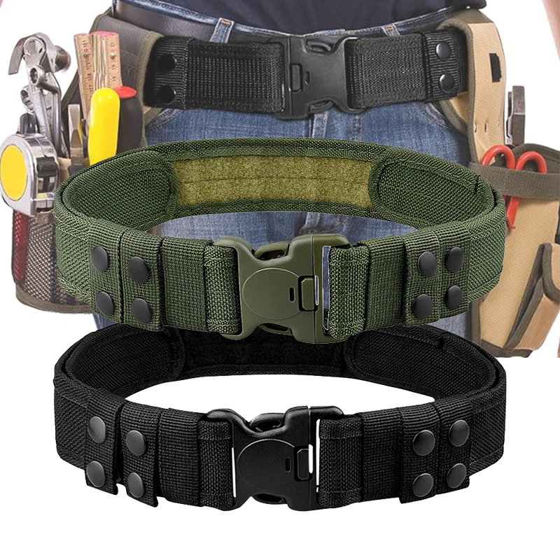 Cinturón táctico de liberación rápida para hombre, cinturón de combate de estilo moderno para actividades al aire libre y pesca, 1 ud.