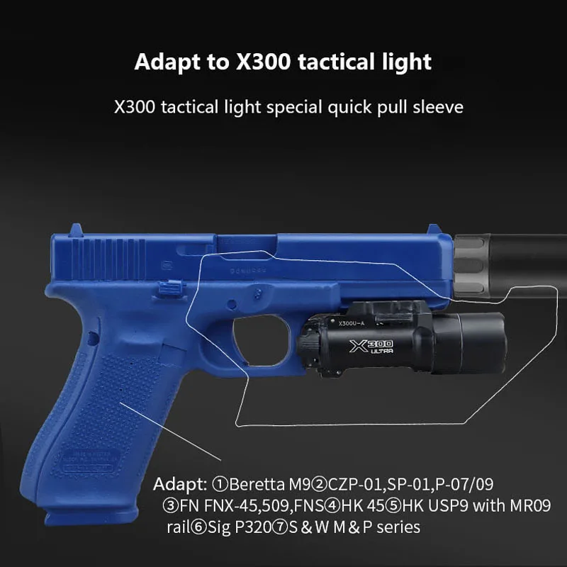 KYDEX-funda de pistola táctica X300 para Beretta M9, CZP-01, SP-01/09, FN, P-07, 509, FNX, Etc. - imagen 4