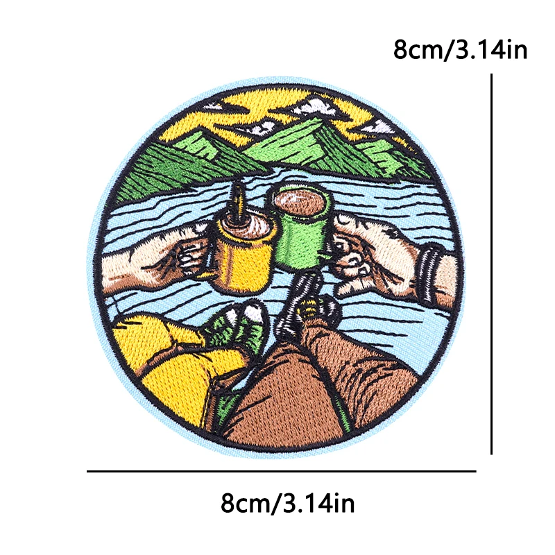 Parche táctico bordado de setas, buenas vibraciones, parches bordados para planchar, parches para planchar de montaña al aire libre para apliques de ropa - imagen 5