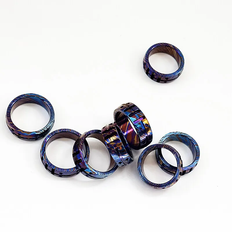 Anillo de cuero de caballo de titanio, colgante de collar, anillo EDC, juguete para regalo de moda - imagen 3