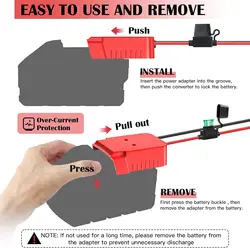 Adaptador de batería 18V Milwaukee M18 con interruptor y conector