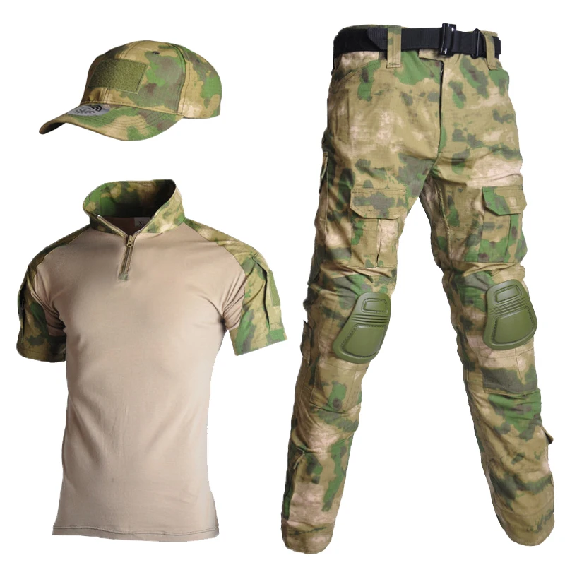Traje de rana de verano, traje de camuflaje táctico de manga corta para hombres y mujeres, traje fino de expansión CS para exteriores
