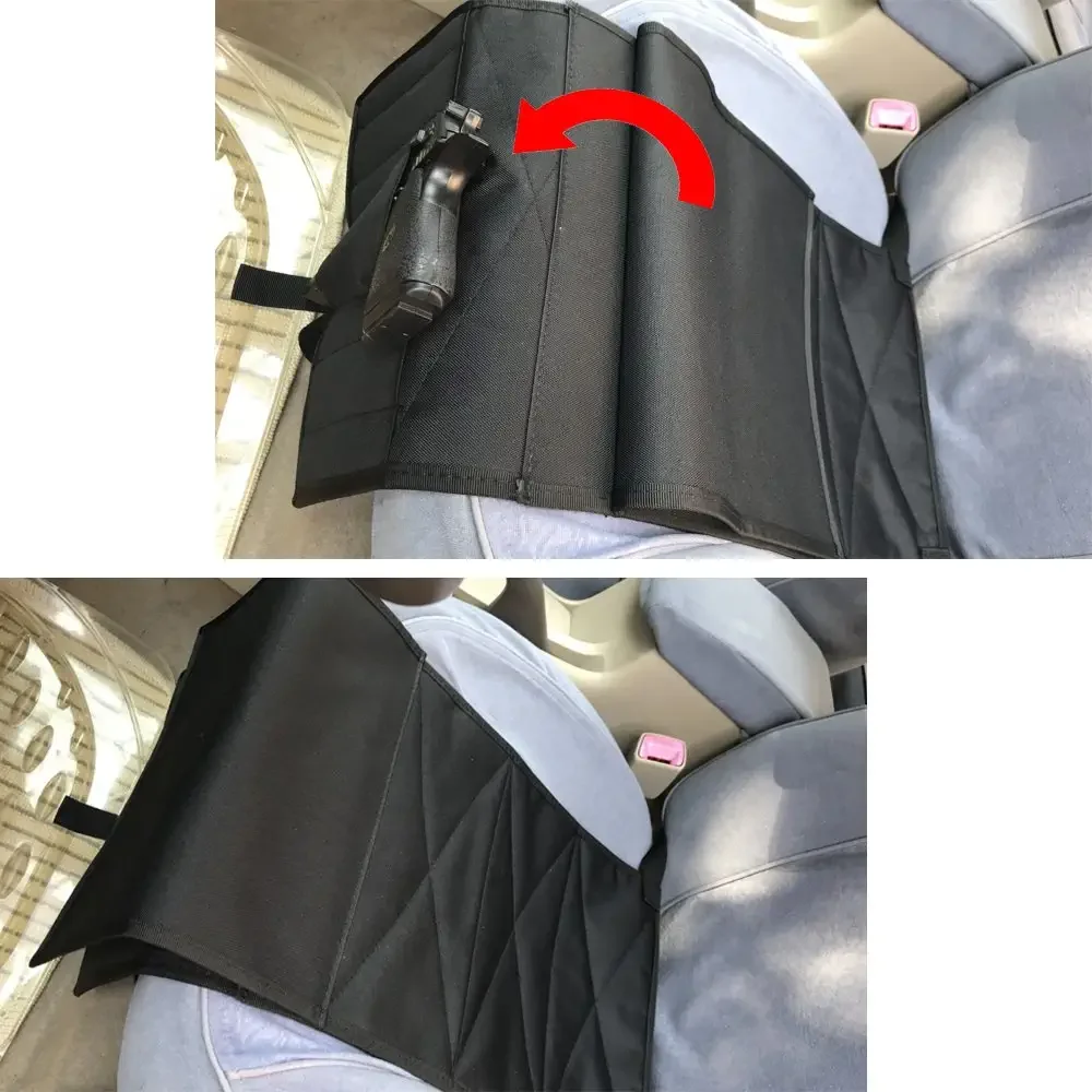 Funda de pistola táctica oculta ajustable para asiento de coche, bolsa oculta de repuesto, bolsa de almacenamiento para la mayoría de los coches, envío directo - imagen 5
