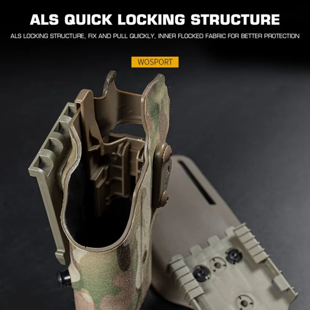 Pistola de aire de caza táctica, funda universal de 54do, funda de pistola táctica 63do para glock 17 con funda para linterna x300/x300u - imagen 4