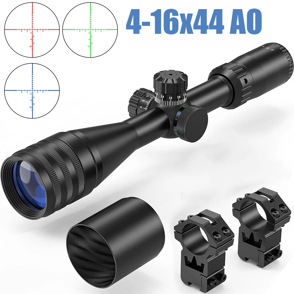 Mira telescópica para Rifle 4-16X44 AO SFP, para óptica de caza, iluminación roja, verde y azul, mira telescópica para retícula, mira Airsoft