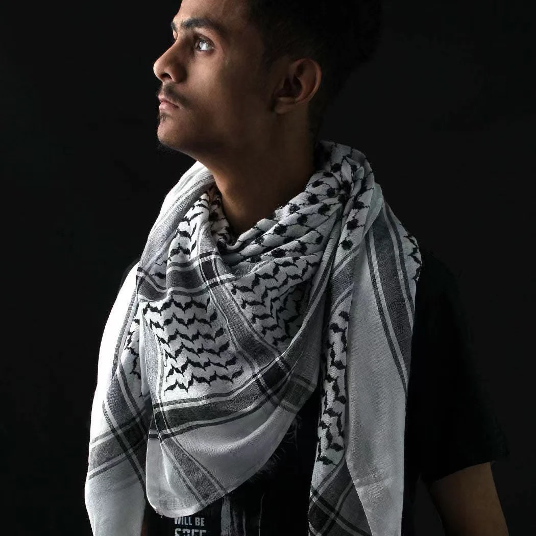 Bufanda cuadrada árabe táctica para acampar al aire libre, senderismo, ciclismo, chal Shemagh Keffiyeh, cubierta para el cuello, envoltura para la cabeza Airsoft CS, bufanda para el desierto - imagen 3