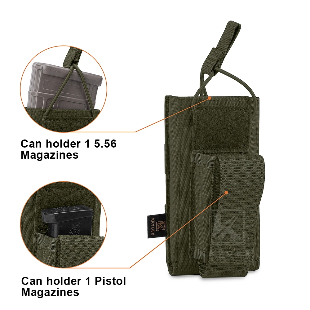 KRYDEX bolsa táctica para revistas individual abierta 5,56 M4 M16 AR15 Rifle y pistola Mag bolsa funda chaleco de caza Accesorios - imagen 4