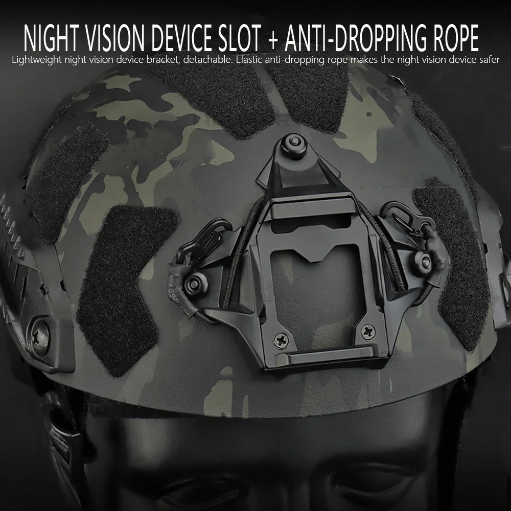 Casco protector de Tiro Militar SF, casco táctico de corte súper alto, rápido, grueso, resistencia al impacto, trayectoria de seguridad - imagen 2