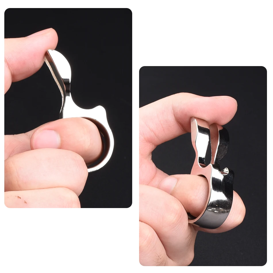 Anillo de dardo de pescado para tiro al aire libre, pesca de Metal asistido, extractor asistido de dardo de dedo, lanzador multifuncional, herramientas para peces - imagen 4