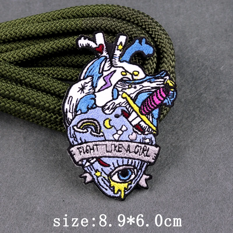 Parche de paisaje de corazón para planchar en la ropa, parches bordados al aire libre, naturaleza, aventura, pegatinas - imagen 4