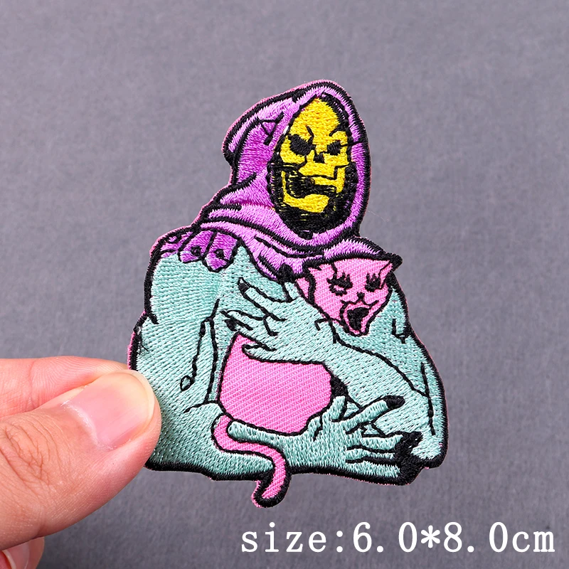 Grim Reaper parches bordados para planchar en la ropa, parches termoadhesivos para ropa, Hip Hop, Punk, bordado, decoración - imagen 5