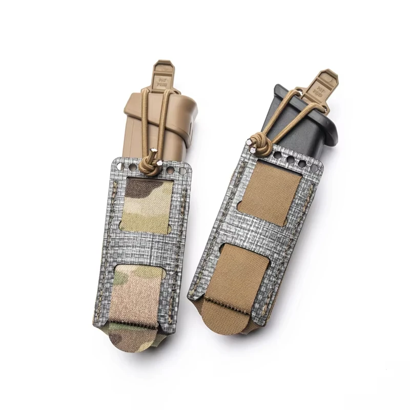 Bolsa táctica para revistas elástica individual de 9mm para caza, funda Molle, bolsa de herramientas multiusos, placa compuesta Tegirs - imagen 4