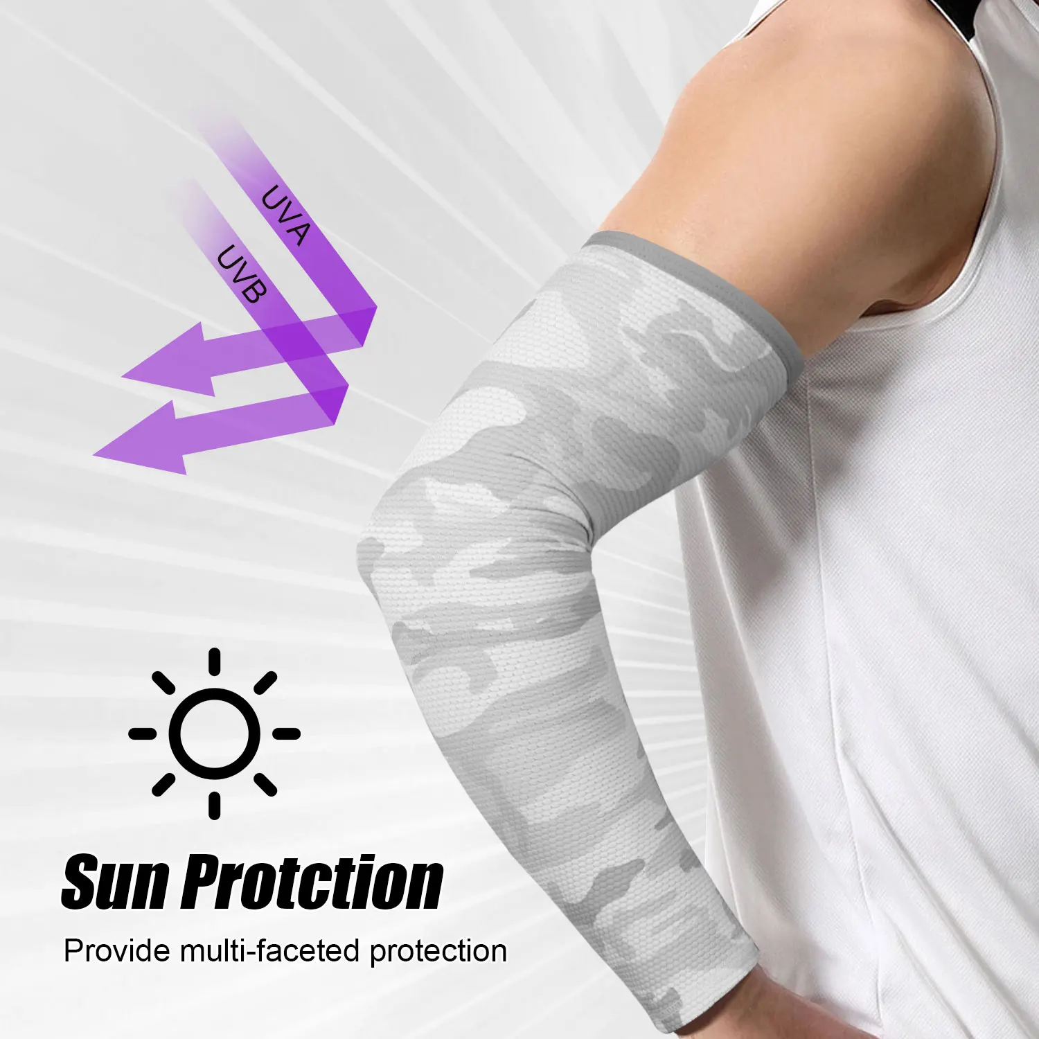 Mangas de brazo de protección solar, puños de protección UV de secado rápido, cubierta de mano elástica para deporte, correr, béisbol, ciclismo, pesca y senderismo - imagen 3