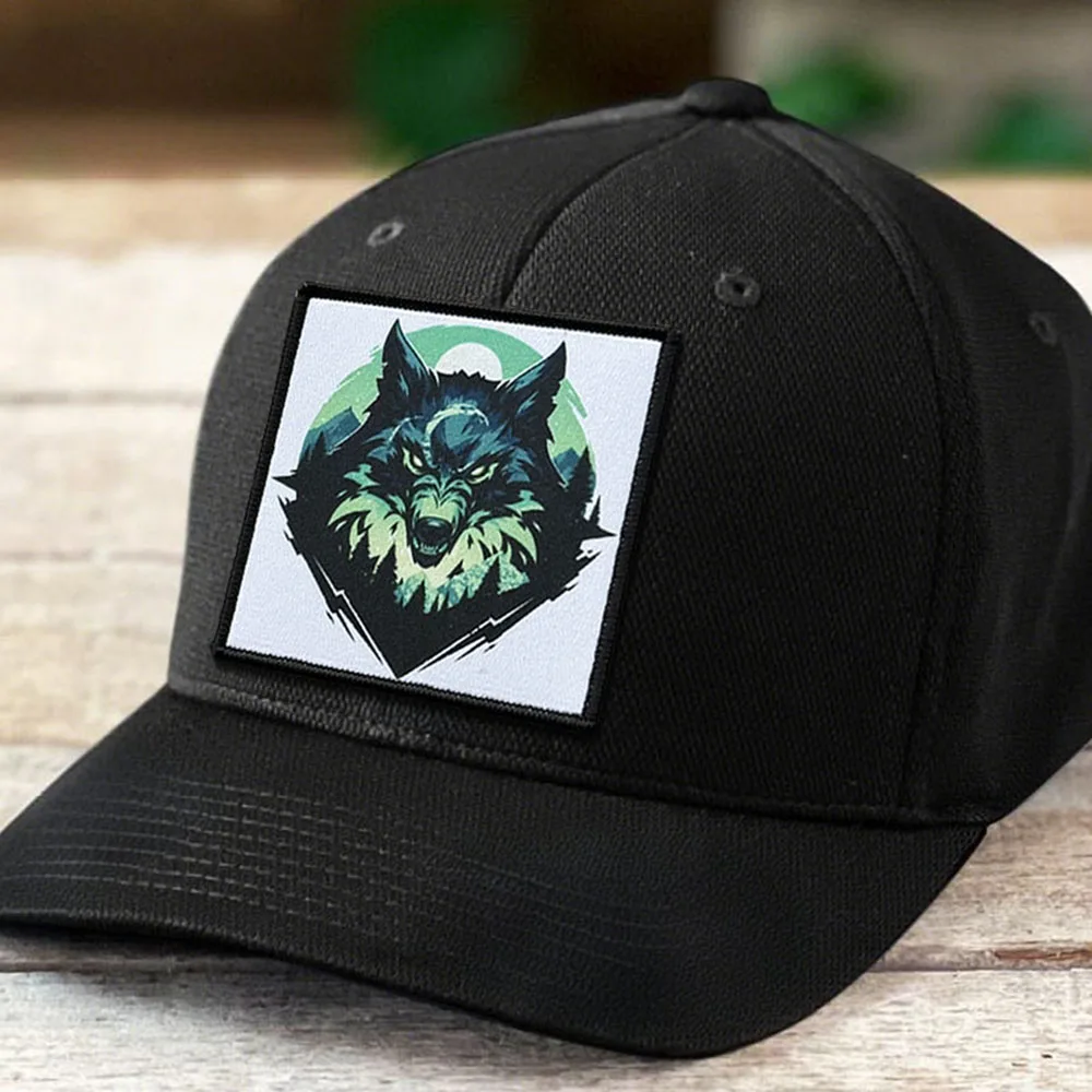 Parche táctico del lobo de la bosque, insignia de moral con gancho y bucle, pegatina para brazalete militar para ropa, mochila, chaleco, equipo para exteriores