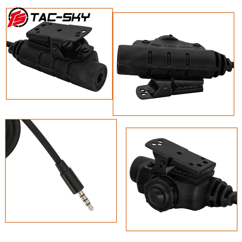 Adaptador táctico Ts tac-sky Ptt U94 V2 Ptt Push To Talk, 1pin Phone Ptt con conector estándar de 7,00 Mm para auriculares tácticos - imagen 4