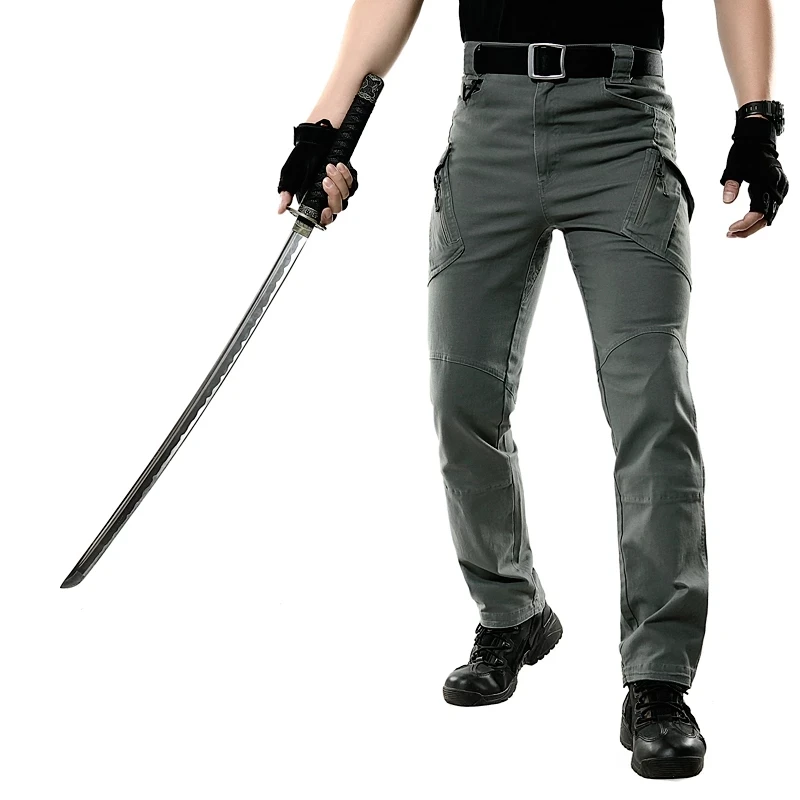 Pantalones tácticos militares de carga, pantalones de combate con múltiples bolsillos, impermeables, informales, de algodón, suaves, elásticos, transpirables - imagen 4