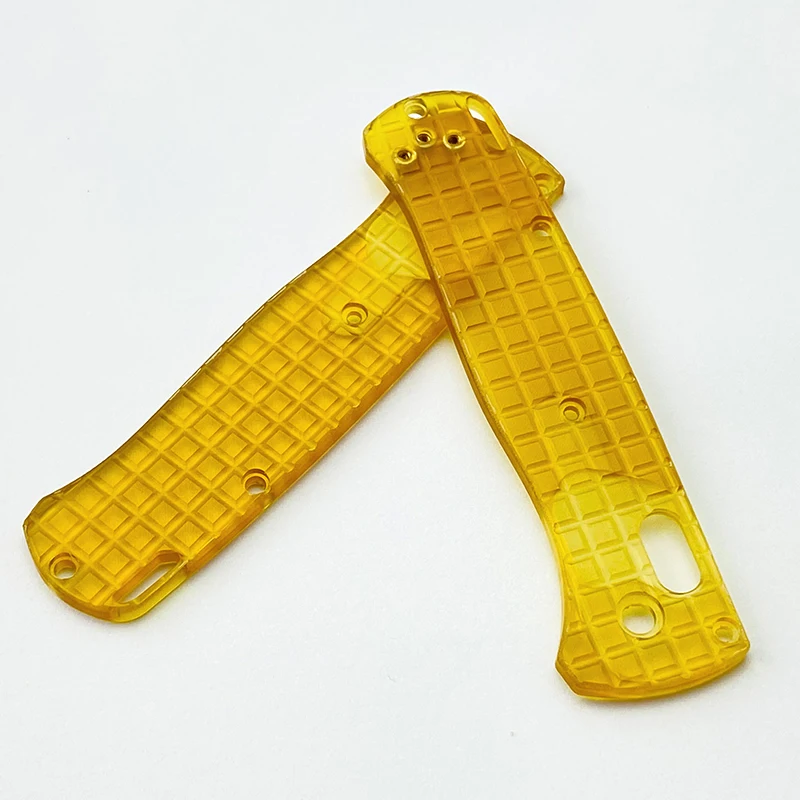 1 par de escamas de mango de agarre de Material PEI con textura de celosía para cuchillo BM Bugout 535, accesorios de modificación de parche DIY - imagen 5