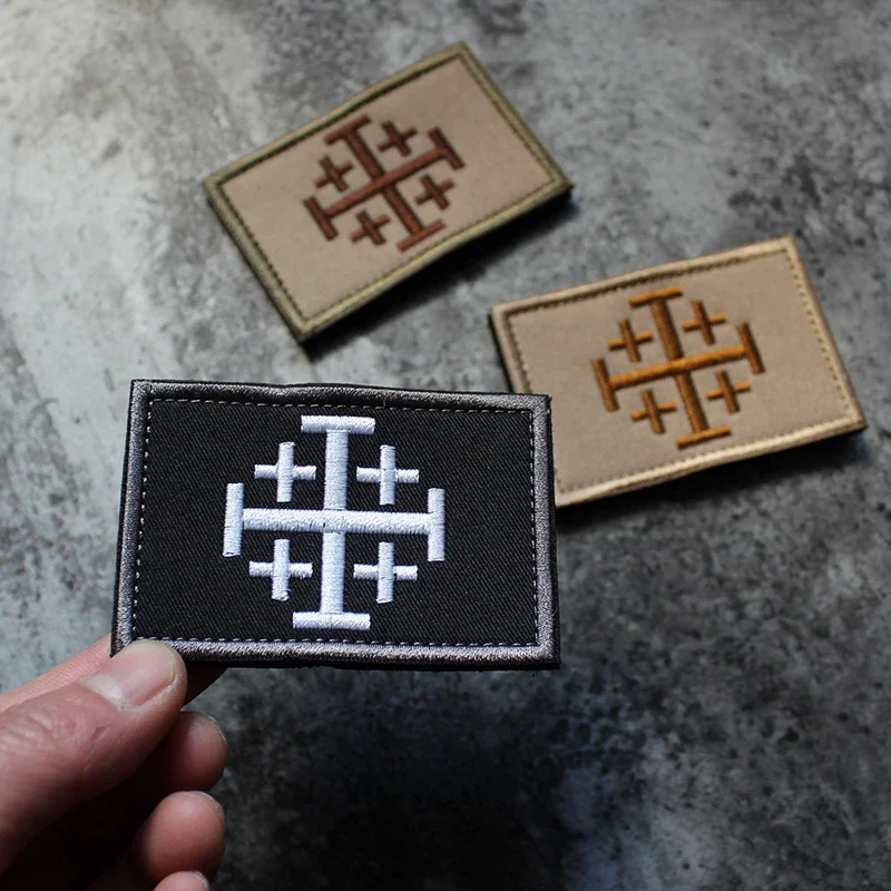 Parches bordados de Caballeros de Jesús, insignias de moral cruzada, emblema táctico militar, parches bordados para ropa, chaquetas - imagen 2