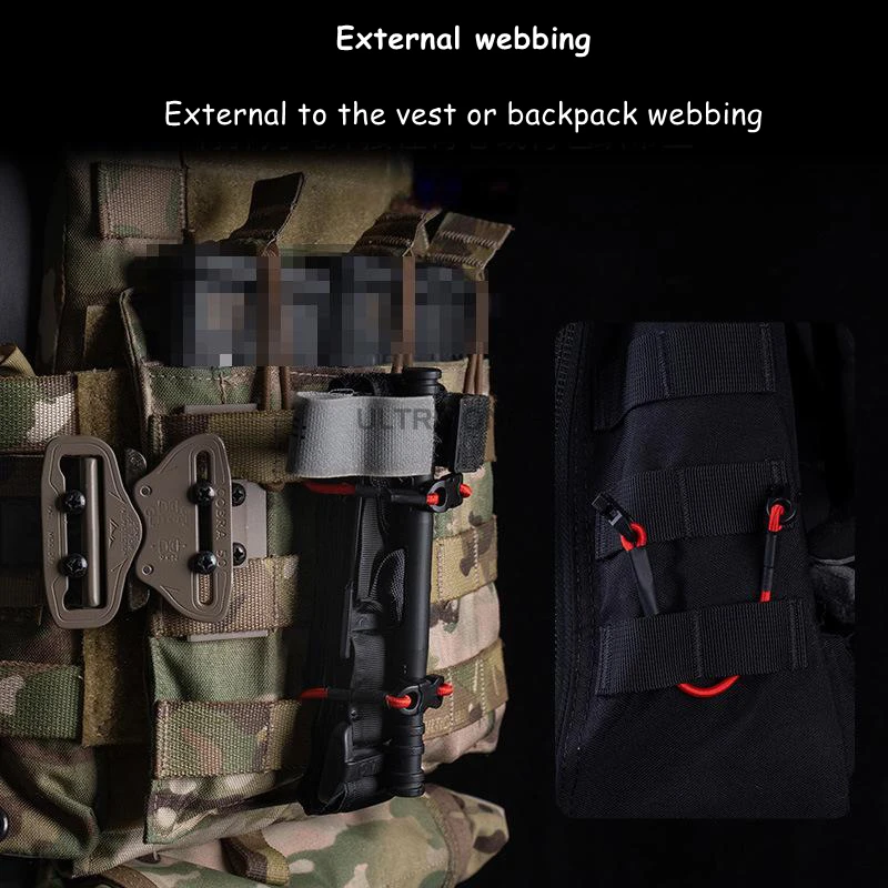 Equipo táctico MOLLE organizar cordón elástico 3 unids/set cuerda de fijación multiusos guantes para acampar y cazar al aire libre herramienta hebillas de encuadernación - imagen 5