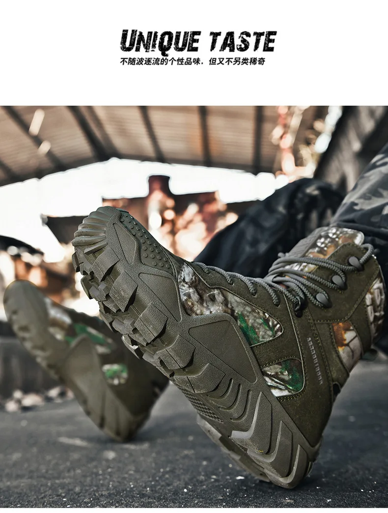 Zapatos de caza de camuflaje de árbol, botas altas ligeras y transpirables resistentes a los arañazos, antisalpicaduras, agua, montaña, desierto, senderismo - imagen 4