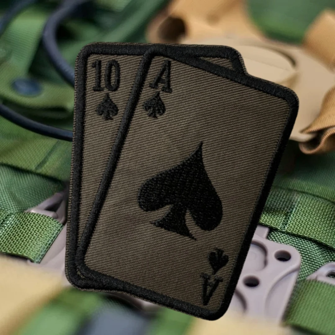 "Tarjetas de Jogador 21", parche divertido, insignia de moral táctica, parches bordados de gancho y bucle para ropa, pegatina para mochila del ejército militar - imagen 5