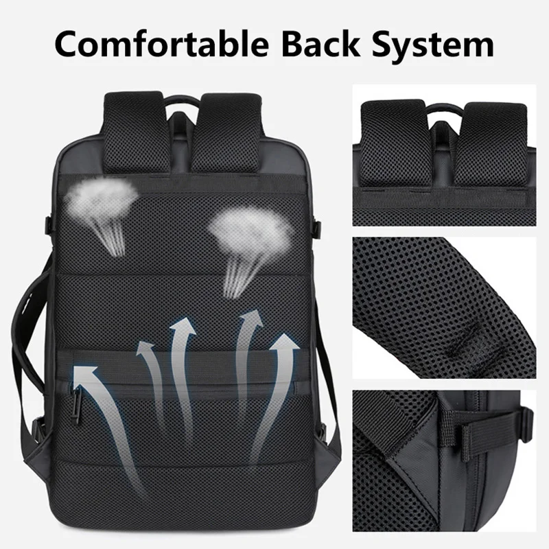 Mochila de negocios con capacidad expandible, bolsa de senderismo al aire libre, viajes, Camping, senderismo, bolsas duraderas multifuncionales para hombre - imagen 5