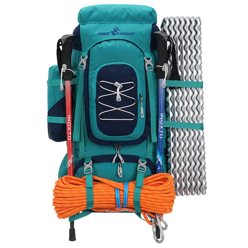 Mochila de escalada al aire libre con cubierta para la lluvia, senderismo, Camping, senderismo, bolsa de salida, equipaje grande para montañismo, mochila deportiva - imagen 5