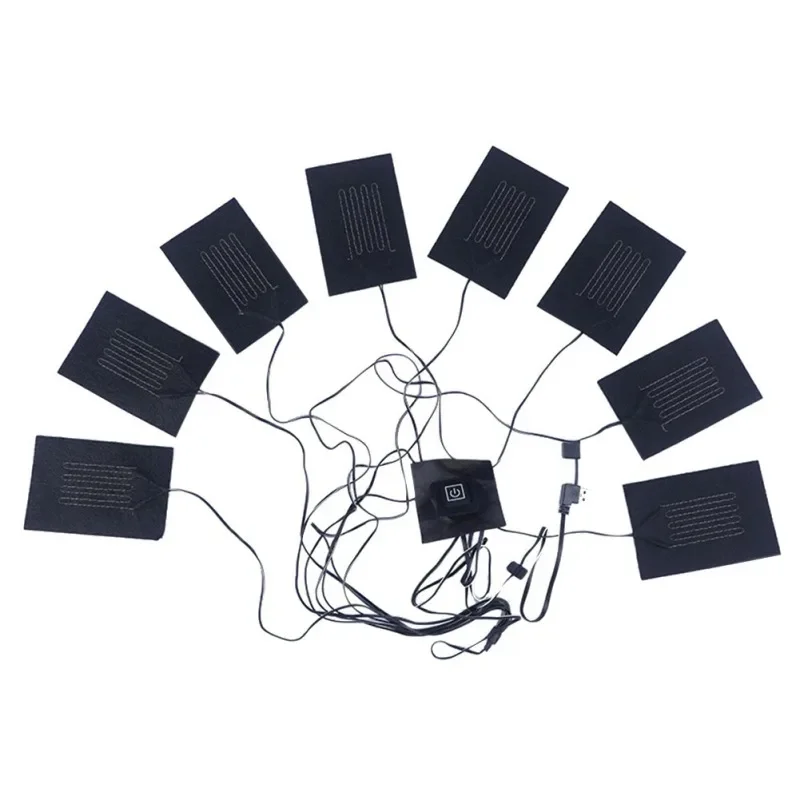 Almohadilla calefactora con carga USB 45 ℃ -65 ℃   Chaleco calentador de ropa invierno cálido Camping senderismo esquí ciclismo pantalones almohadillas térmicas de fibra de carbono