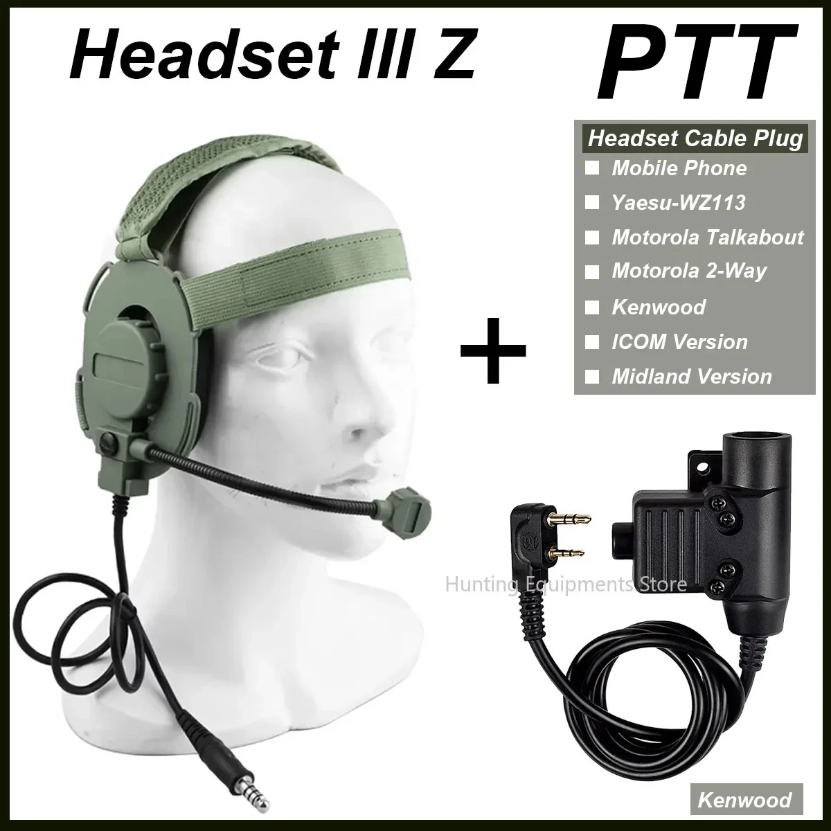 Baofeng Bowman Elite II Auriculares PTT táctico U94 Kenwood UV-5R - imagen 5