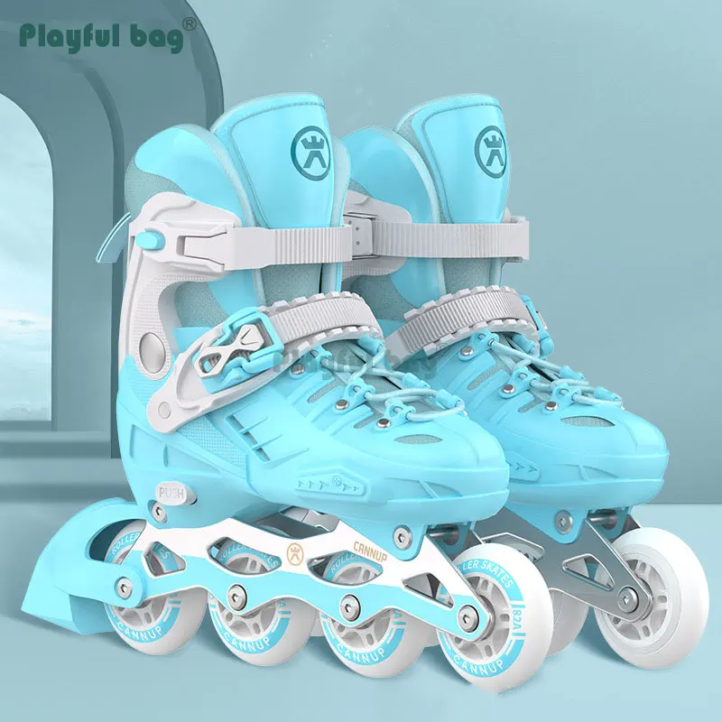 Patines de ruedas ajustables para niños, intermitentes cuatro ruedas, patinaje de una sola fila, equipo de protección, zapatos de skate para niños AMB142 - imagen 4