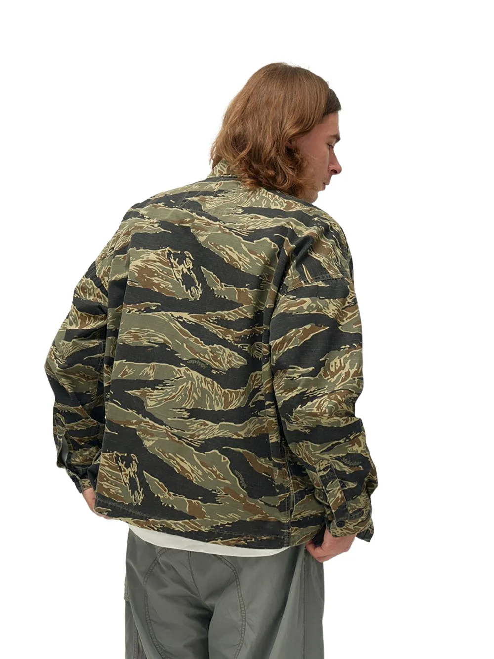 Camisa de manga larga con estampado de camuflaje para hombre, chaqueta fina informal de rejilla de vela Zhu, moda masculina, principios de otoño, 2024 - imagen 5