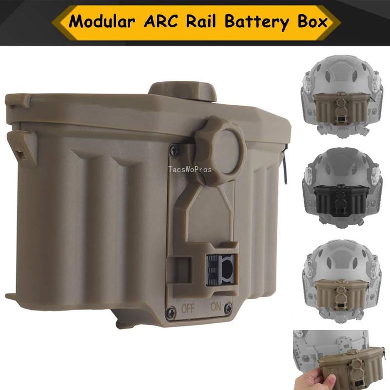Caja de batería de riel de arco integrada Modular táctica, fuente de alimentación, adaptación exclusiva, casco Airsoft, rieles de arco, accesorios de alimentación