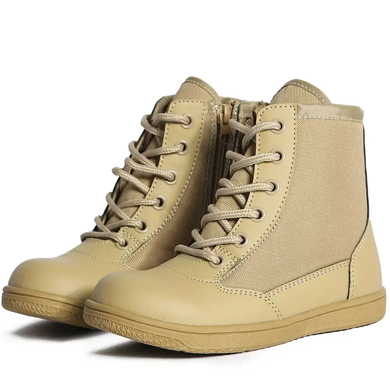 Botas militares de combate para chico, zapatos tácticos de lona para niños, zapatos de entrenamiento para acampar al aire libre, senderismo y escalada - imagen 3