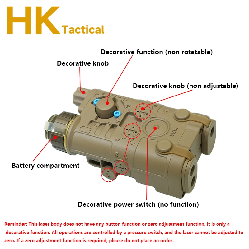 Indicador láser táctico Airsoft NGAL L3 de nailon, láser rojo/verde + estroboscópico láser blanco, sin interruptor de presión IR, accesorios de caza - imagen 5