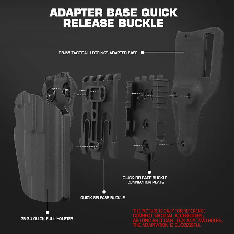 Hebilla de liberación rápida táctica Airsoft, placa de conexión, adaptador de funda de pistola para accesorios de pistola Glock - imagen 5