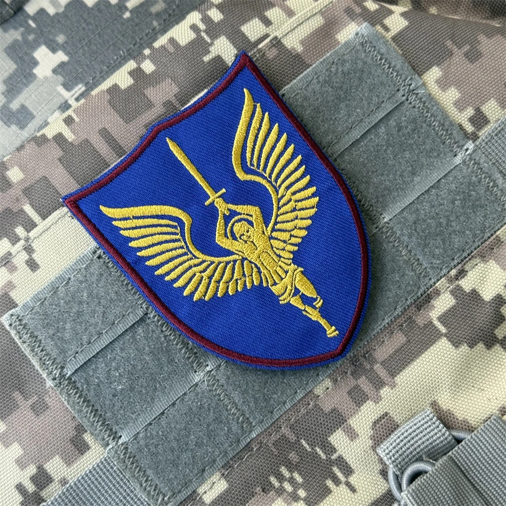 Parches bordados con insignia de moral divertida del atleta del Arcángel para ropa, brazalete militar táctico, pegatinas para mochila con gancho y bucle