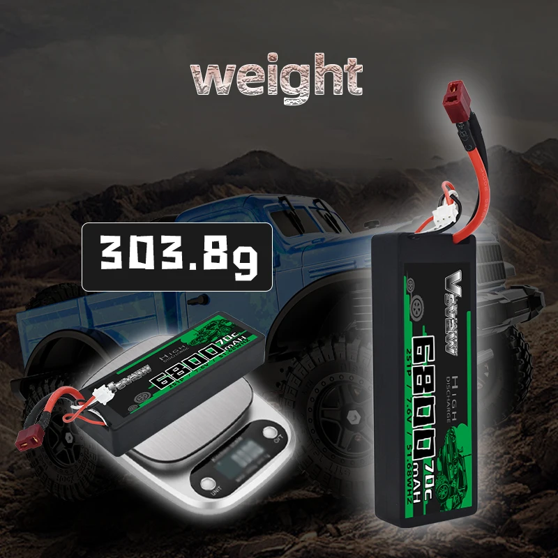 VSVAW Lipo 2S 6800mAh batería Lipo 7,6 V 70C con enchufe Deans para coche RC batería Lipo camión RC FPV Drone avión barco Buggy piezas - imagen 5