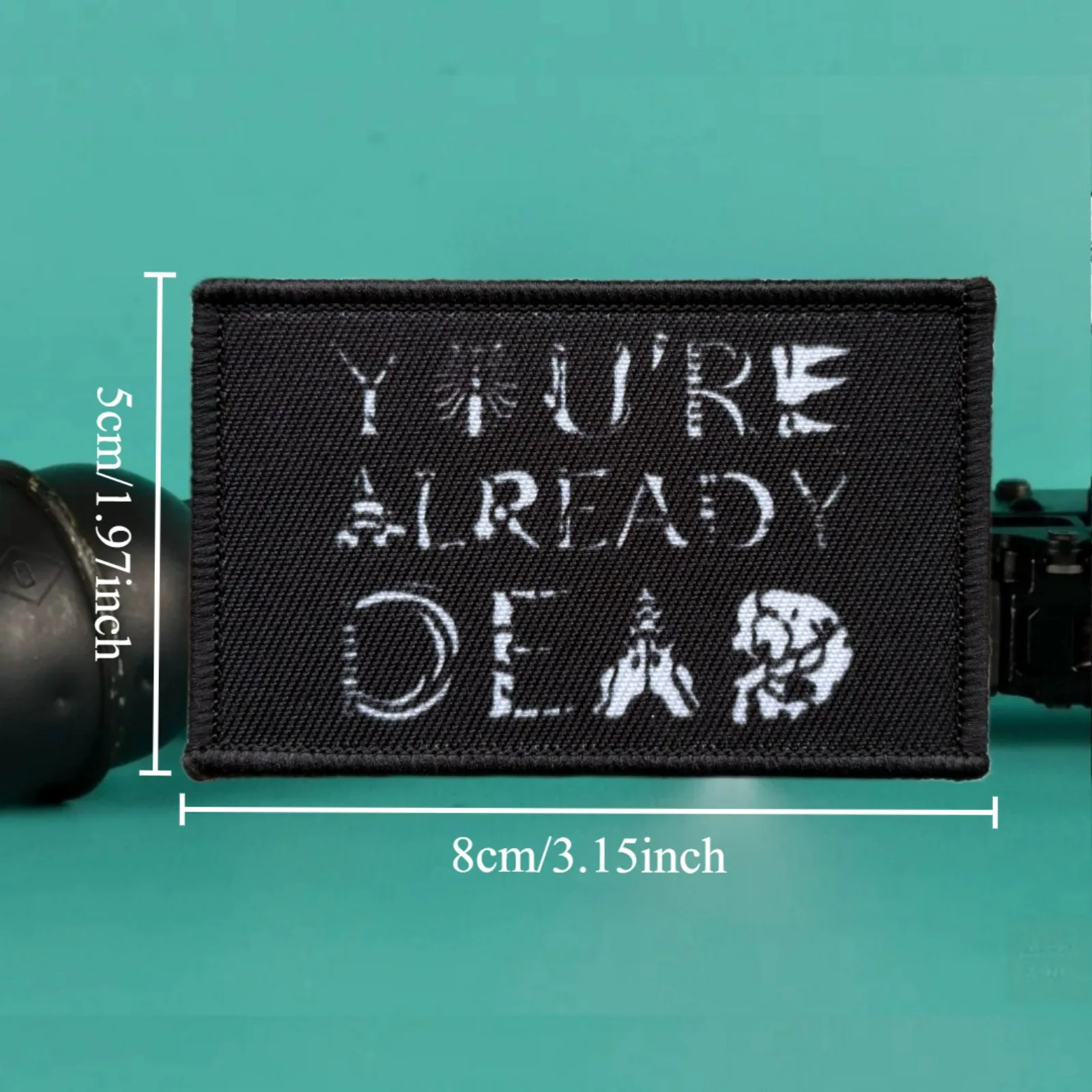 Parche táctico de moral muerta ya estás, insignia militar, gancho de bandera de EE. UU., parches de gancho y bucle impresos con calavera, pegatina para mochila del ejército - imagen 2